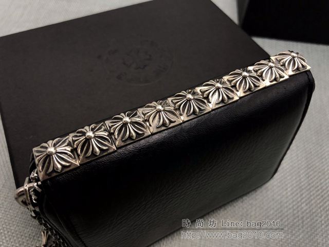 chrome hearts包 克羅心零錢包 錢包 進口小牛皮 S925純銀 克羅心短錢夾  gjc1950